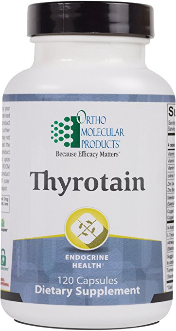 Thyrotain supplement on transparent background